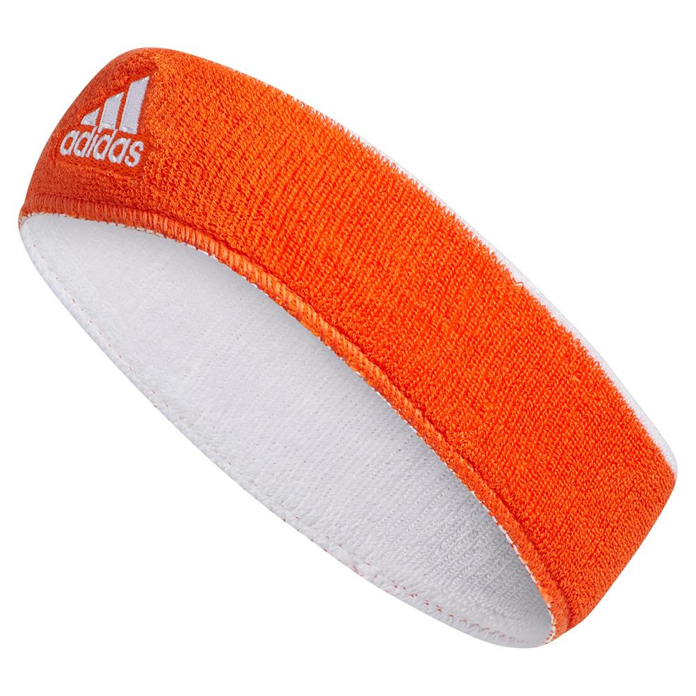 Adidas Interval Reversible Headband Collegiate Orange and White