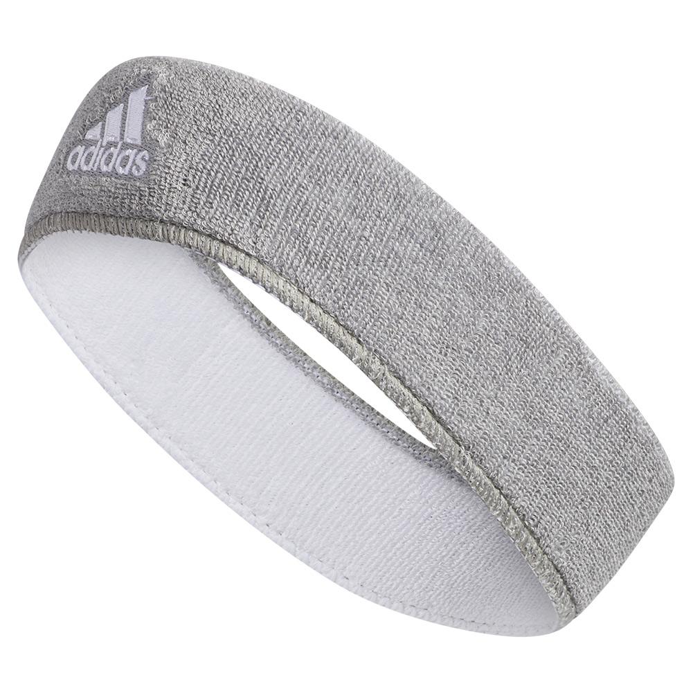 Adidas Interval Reversible Headband Heathered Aluminum and White