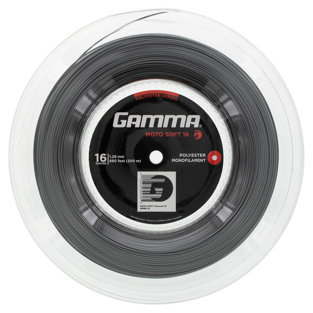 Gamma Moto Soft Tennis String Reel in Charcoal | Gamma Amp Polyester Strings  | Tennis Express