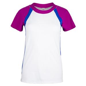 Women`s Ivy Tennis Top White and Blue