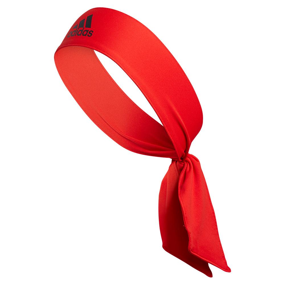 adidas Alphaskin Tie Tennis Headband Red and Black | Tennis Express