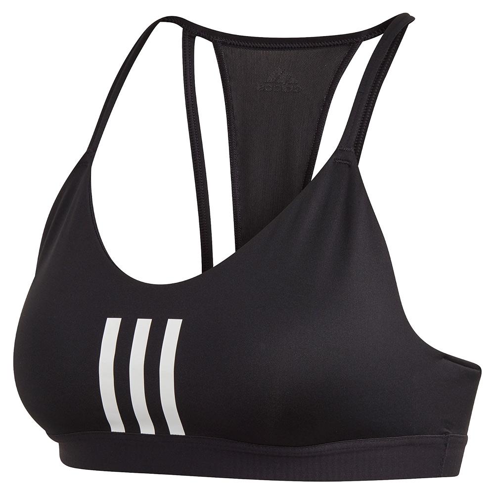 Adidas Women's All Me 3-Stripes Mesh Bra in Black | Tennis Express