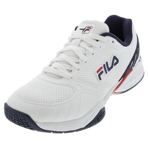 Men`s Volley Zone Pickleball Shoes White and Fila Navy