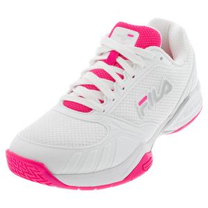 Women`s Volley Zone Pickleball Shoes White and Knockout Pink