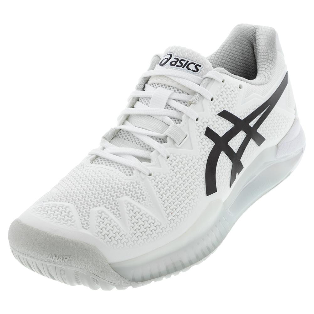 ASICS Men`s GEL-Resolution 8 Tennis Shoes White and Black | Tennis Express  | 1041A079-101