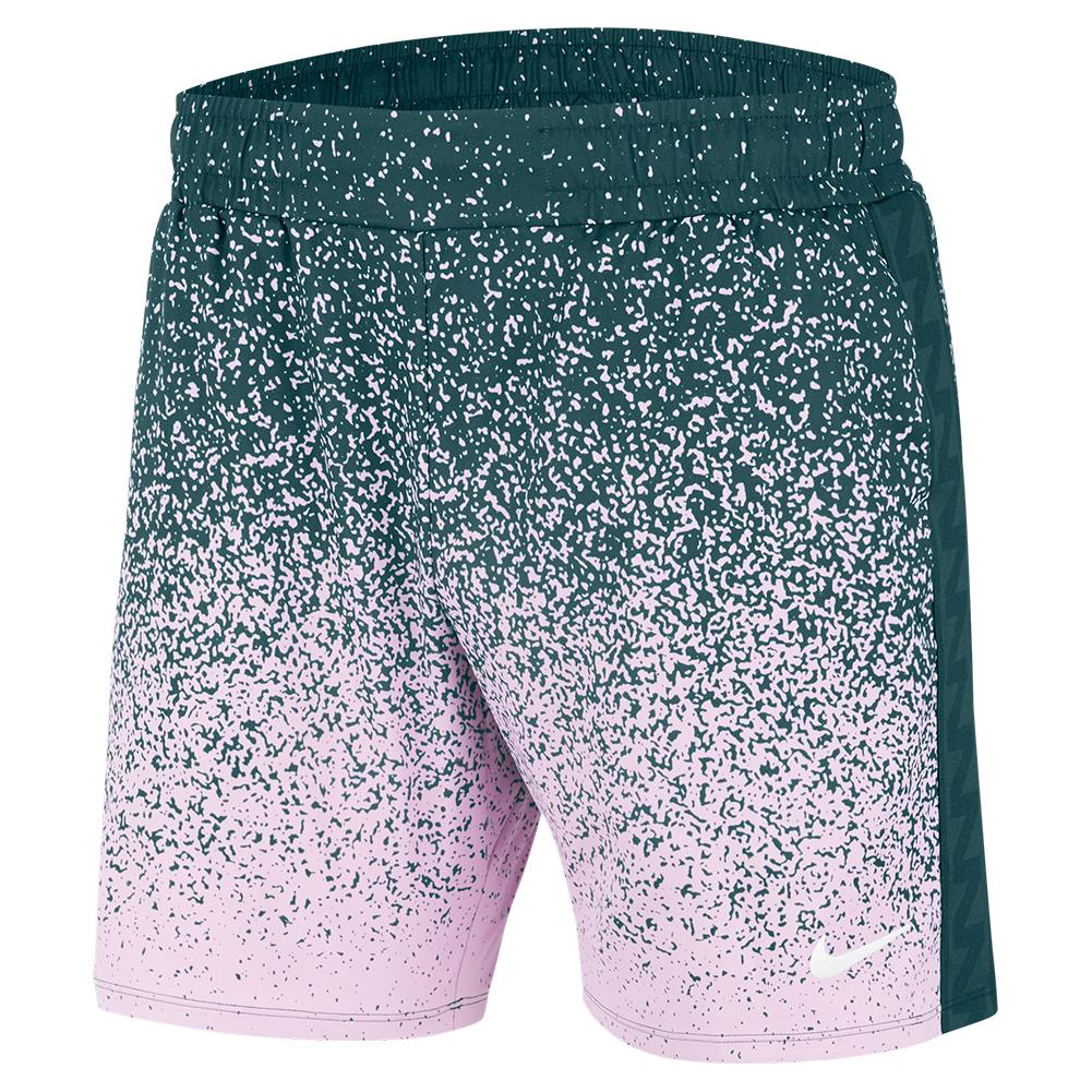 Nike Men`s Rafa Court Gradient 7" Tennis Short Dark Atomic Teal & White |  Tennis Express