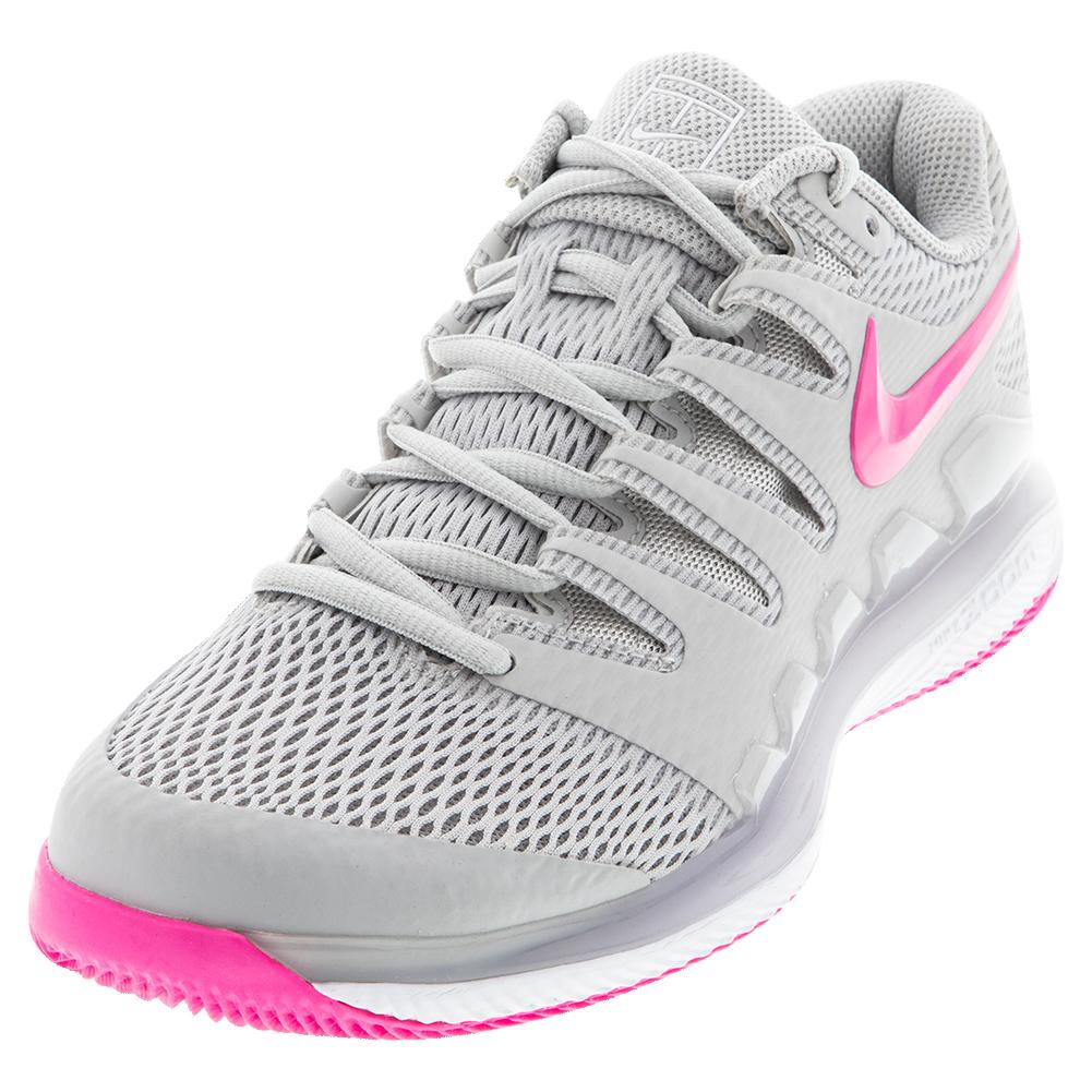 Nike Women`s Air Zoom Vapor X Tennis Shoes Grey Fog and Pink Blast ...