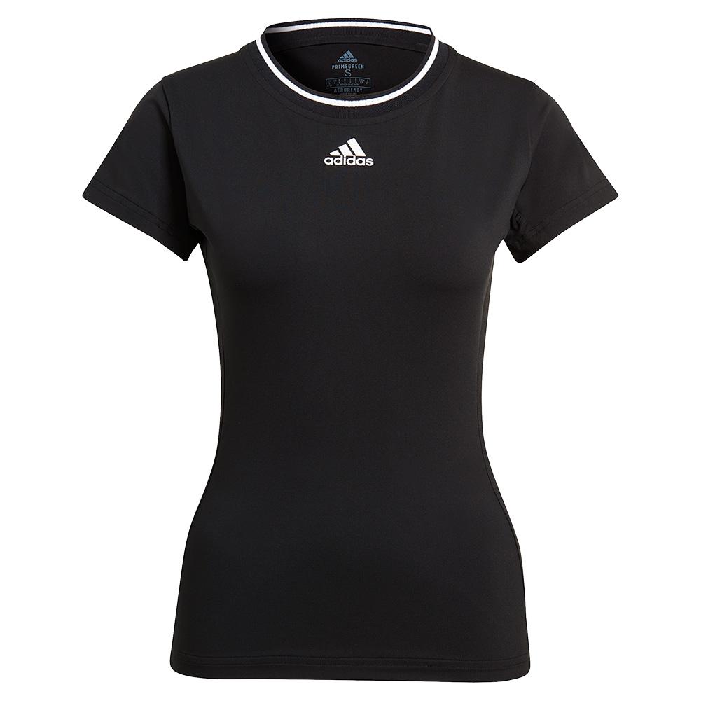 Adidas Women's Aeroready Match Tennis Top in Black and White