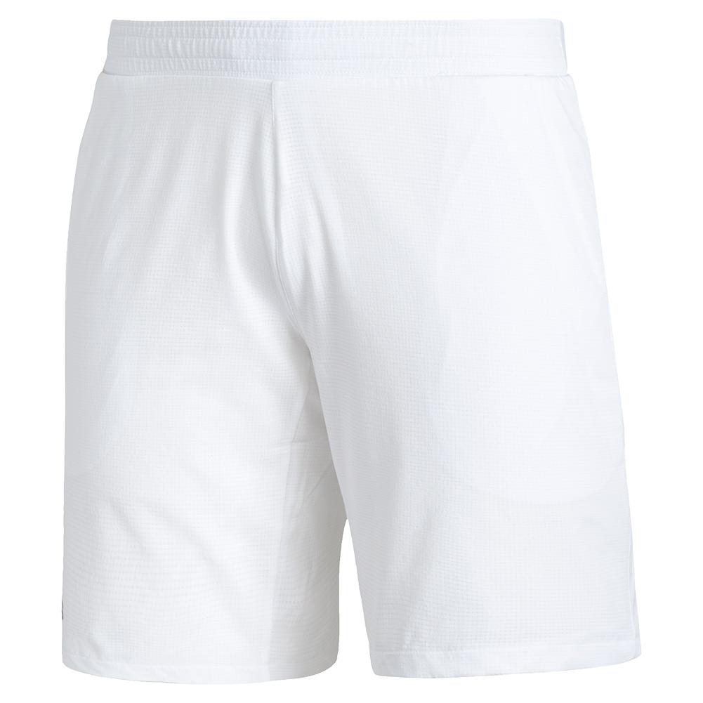 adidas Men`s Ergo 7 Inch Tennis Short White and Black | Tennis Express