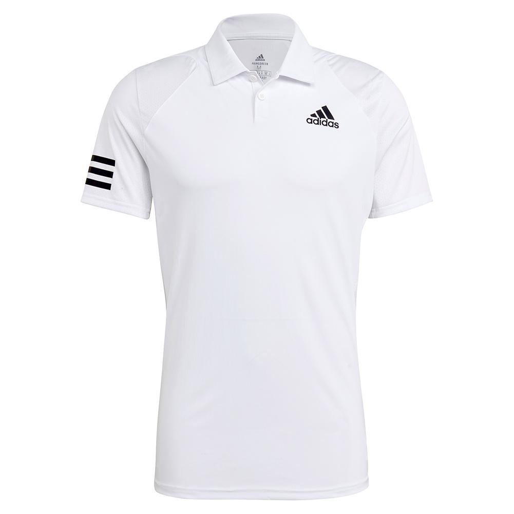 adidas Men`s Tennis Polo Shirt Club 3-Stripe White & Black