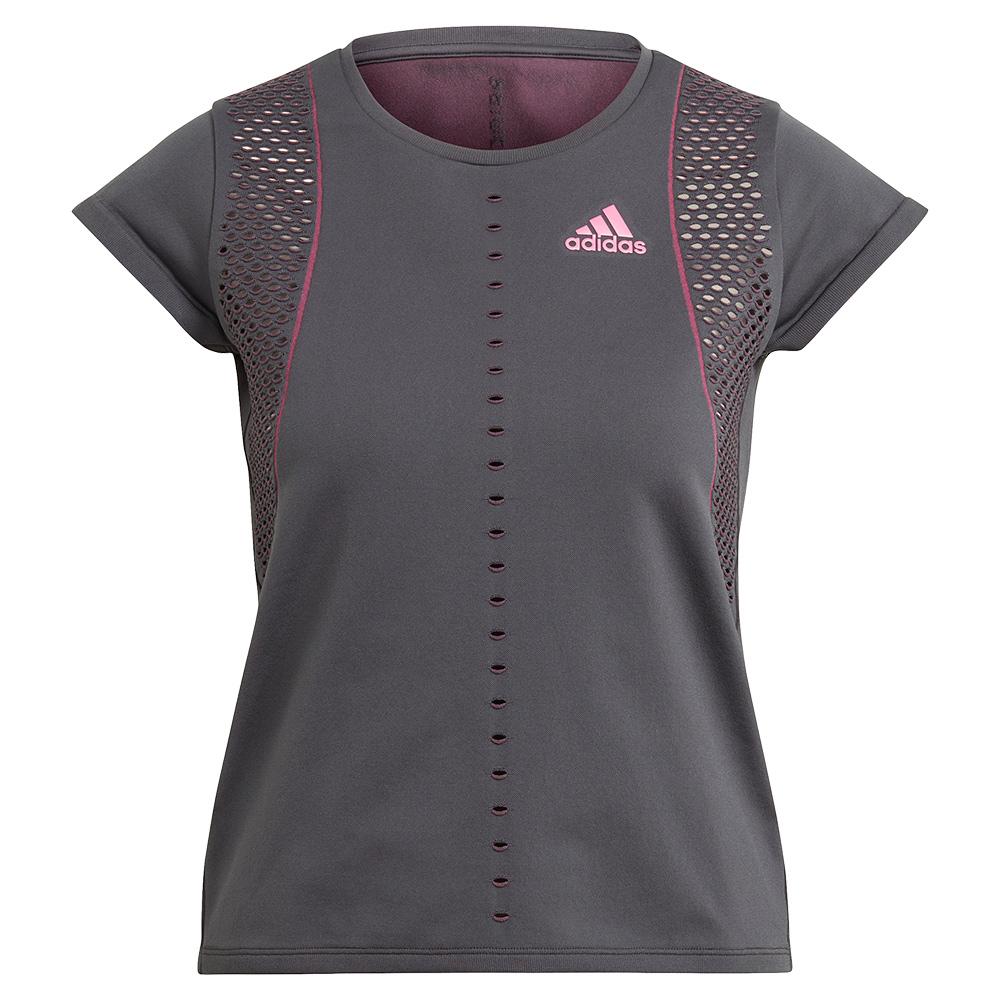 Adidas Women's Primeknit Primeblue Tennis Top in Dgh Solid Grey