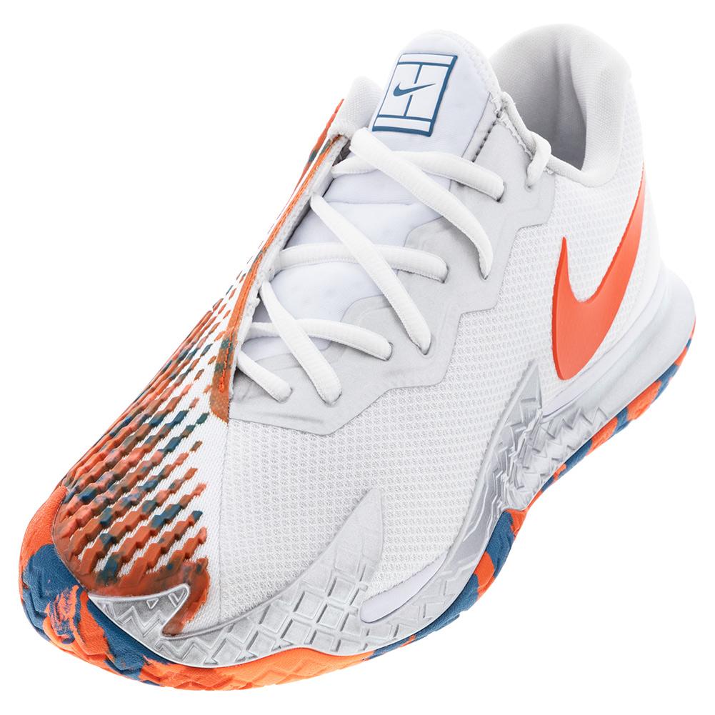 Nike Court Air Zoom Vapor Cage 4 Men`s Tennis Shoes White & Team Orange