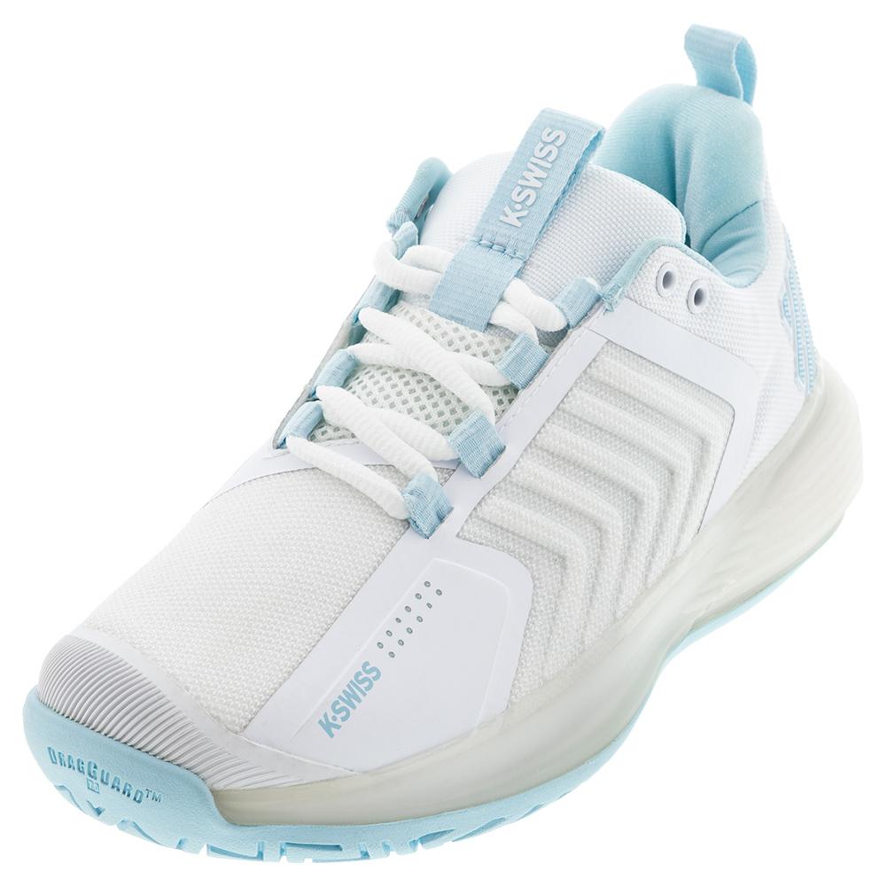 K-Swiss Women`s Tennis Shoes | Ultrashot 3 in White & Blue Glow