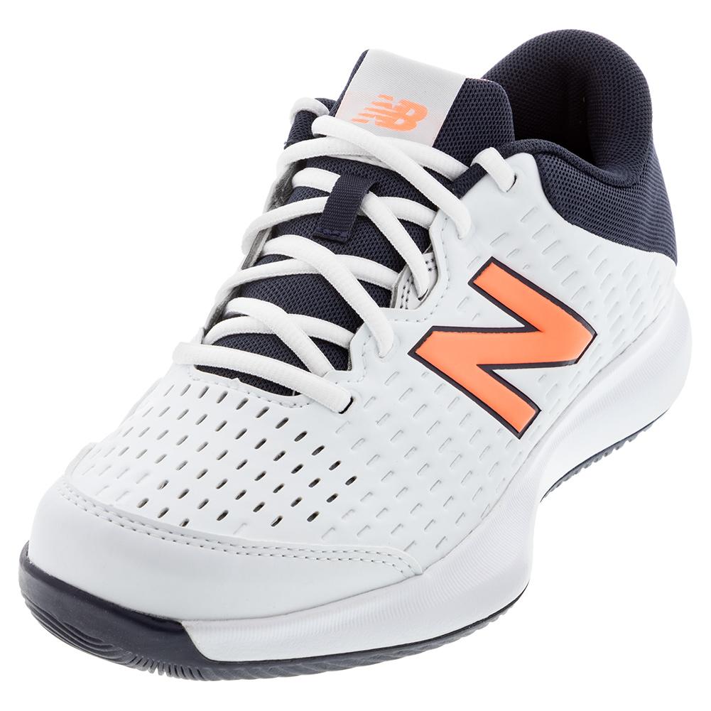 New Balance Women`s 696v4 D Width Tennis Shoes White & Thunder Tennis