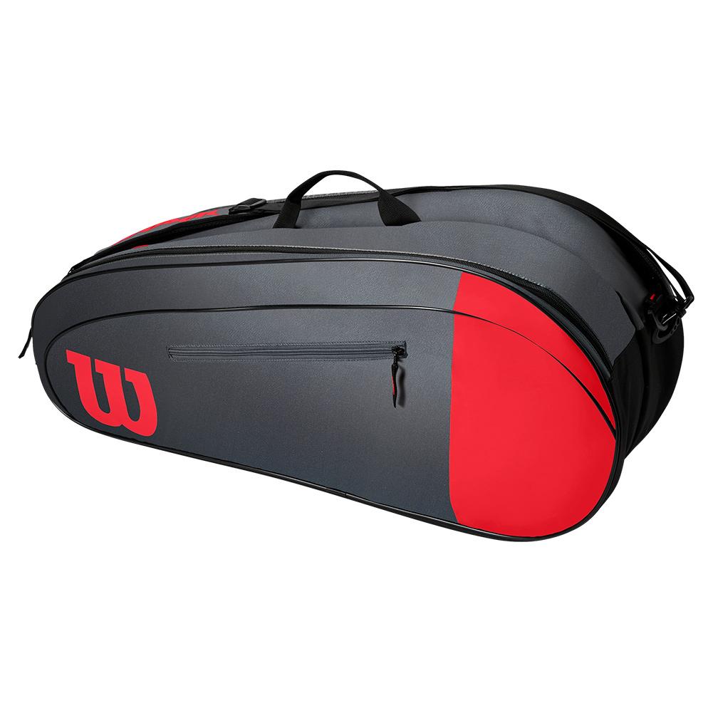 Wilson Team 6 Pack Tennis Bag Red and Gray | Tennis Express