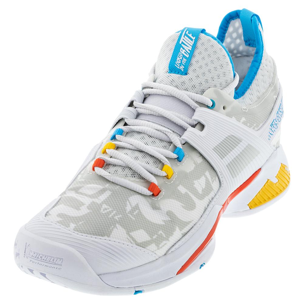 Babolat Men`s Propulse Rage All Court Tennis Shoes White and Diva Blue