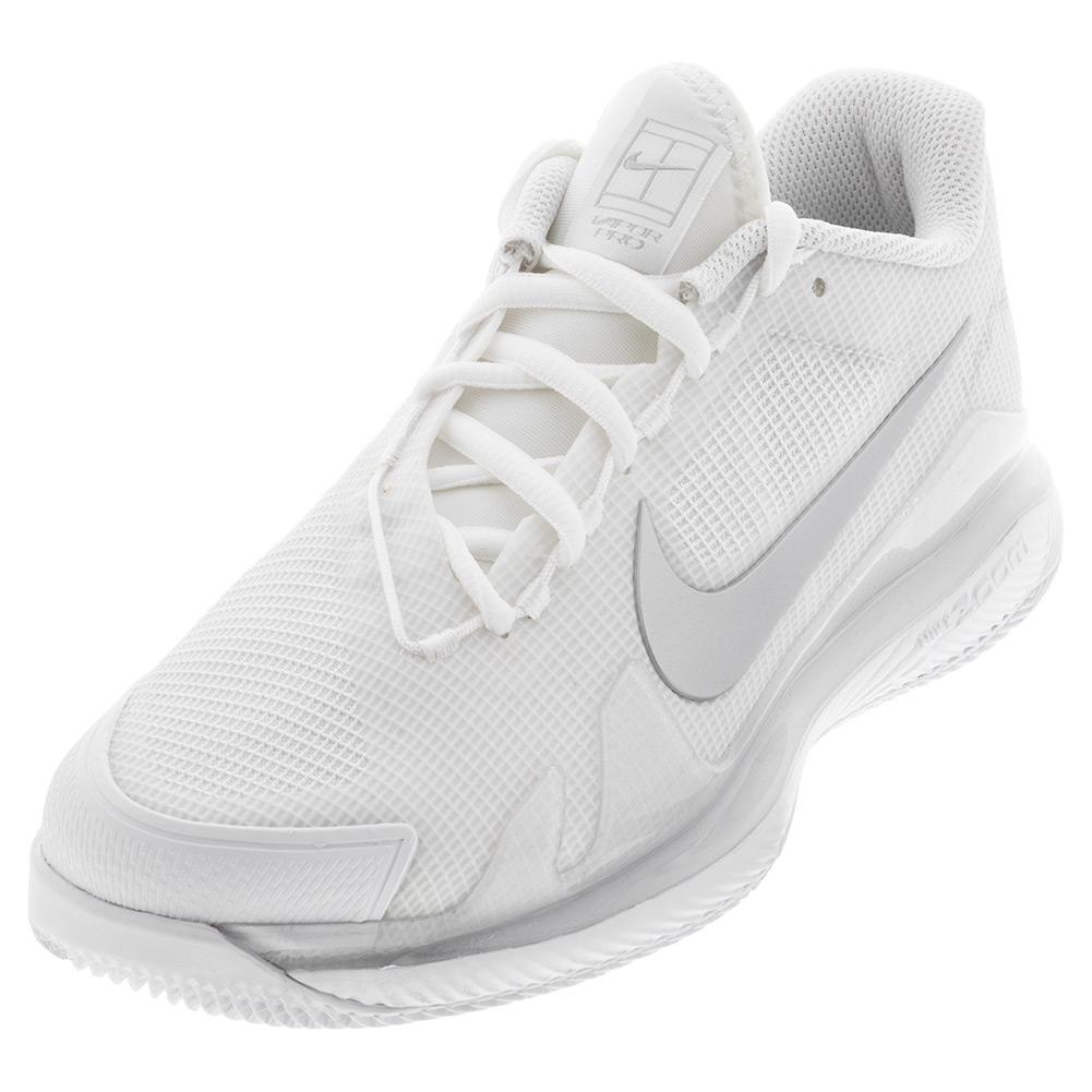 NikeCourt Women`s Air Zoom Vapor Pro Tennis Shoes White and Metallic Silver  | Tennis Express
