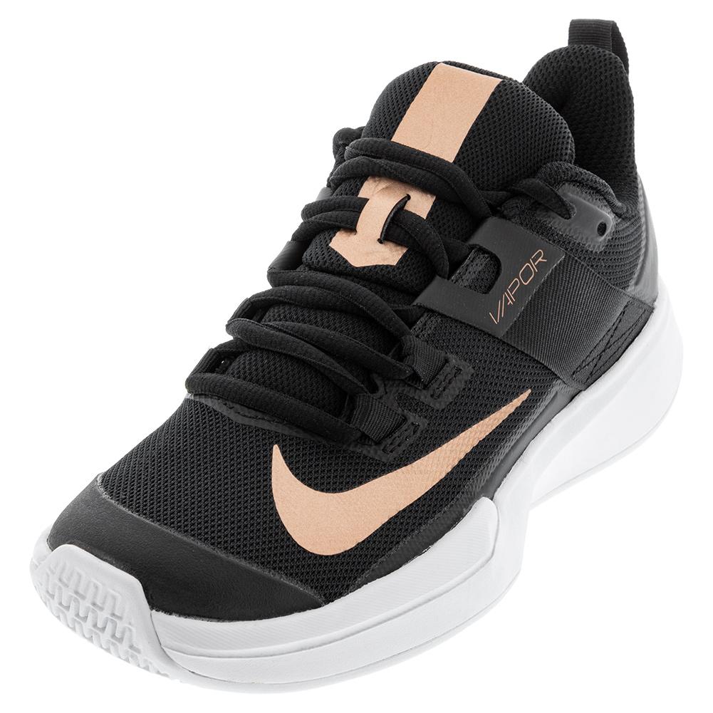 NikeCourt Women`s Vapor Lite Tennis Shoes Black Metallic Red Bronze Tennis Express