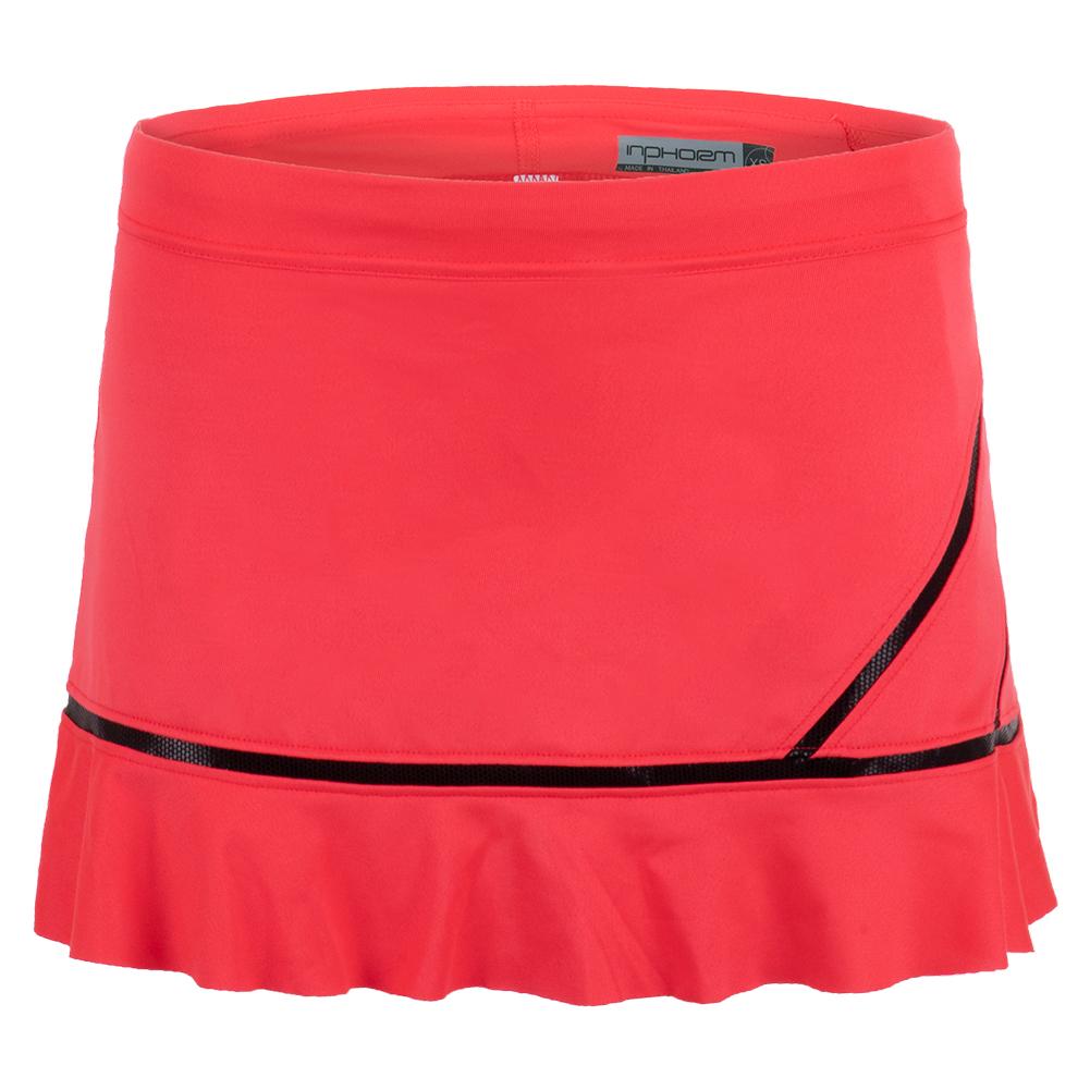 InPhorm Women's Angelika Tennis Skort in Vibrant Red and Black