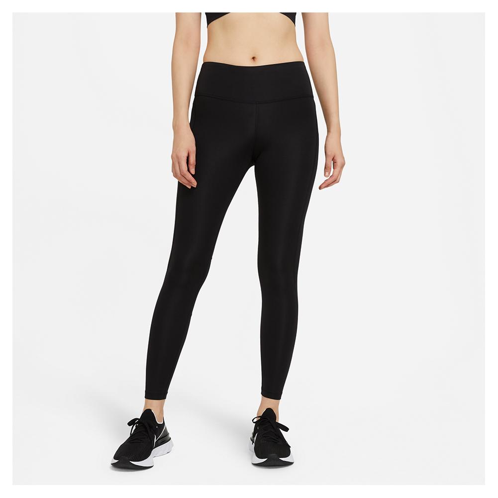 Nike Women`s Epic Fast Running Tights Black and Reflective Silver