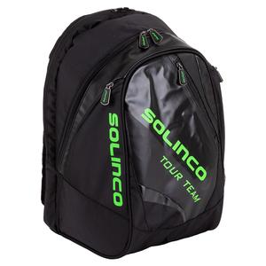 Tour Team Tennis Backpack Black and Neon Green