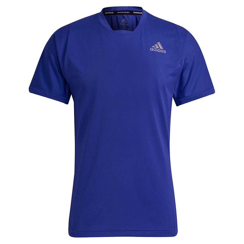 adidas Men`s Primeblue FreeLift Tennis Top Semi Night Flash and Black |  Tennis Express