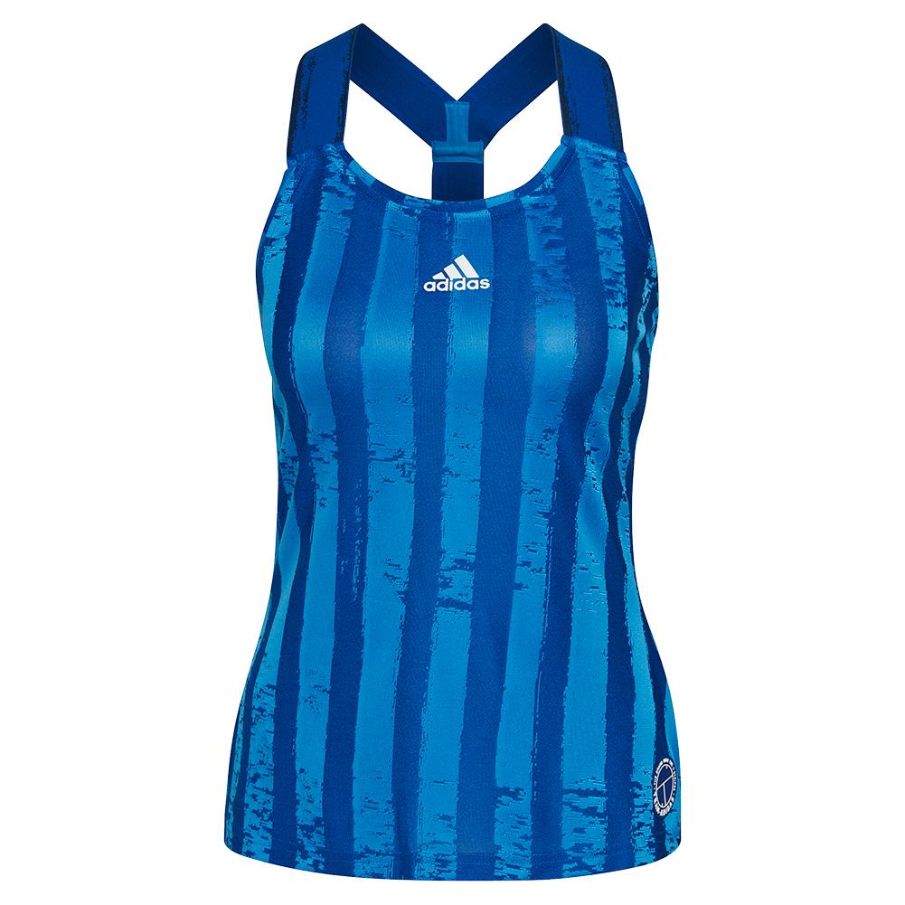 Adidas Women's Engineered Tank in Team Blue and White