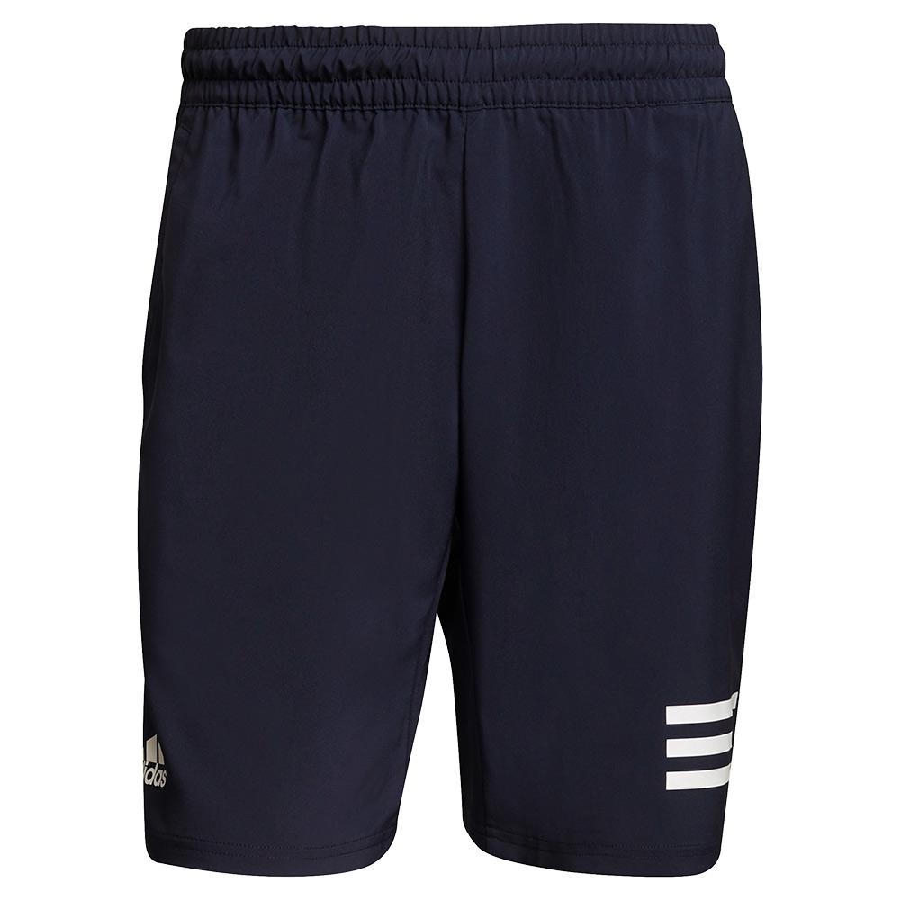 Adidas Men's Club 3-Stripe 9 Inch Tennis Short in Legend Ink and White