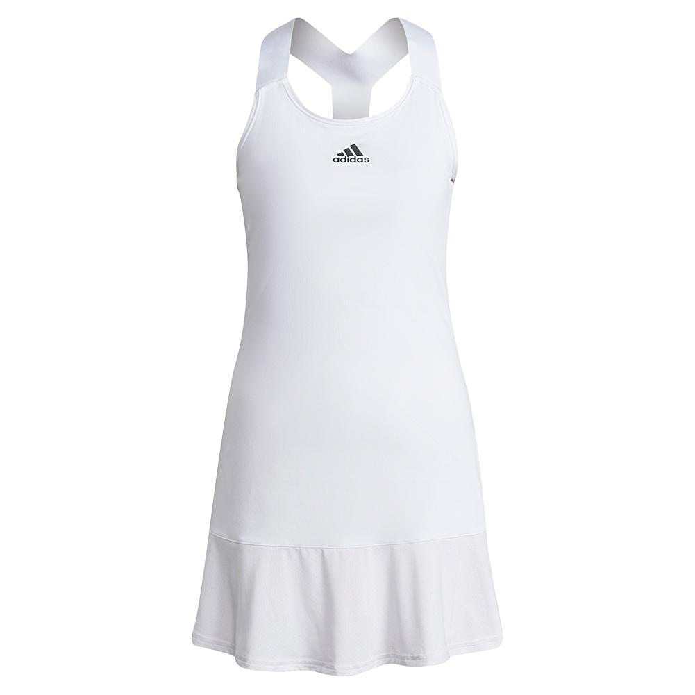 adidas Women`s Aeroready Y-Back Tennis Dress White and Black