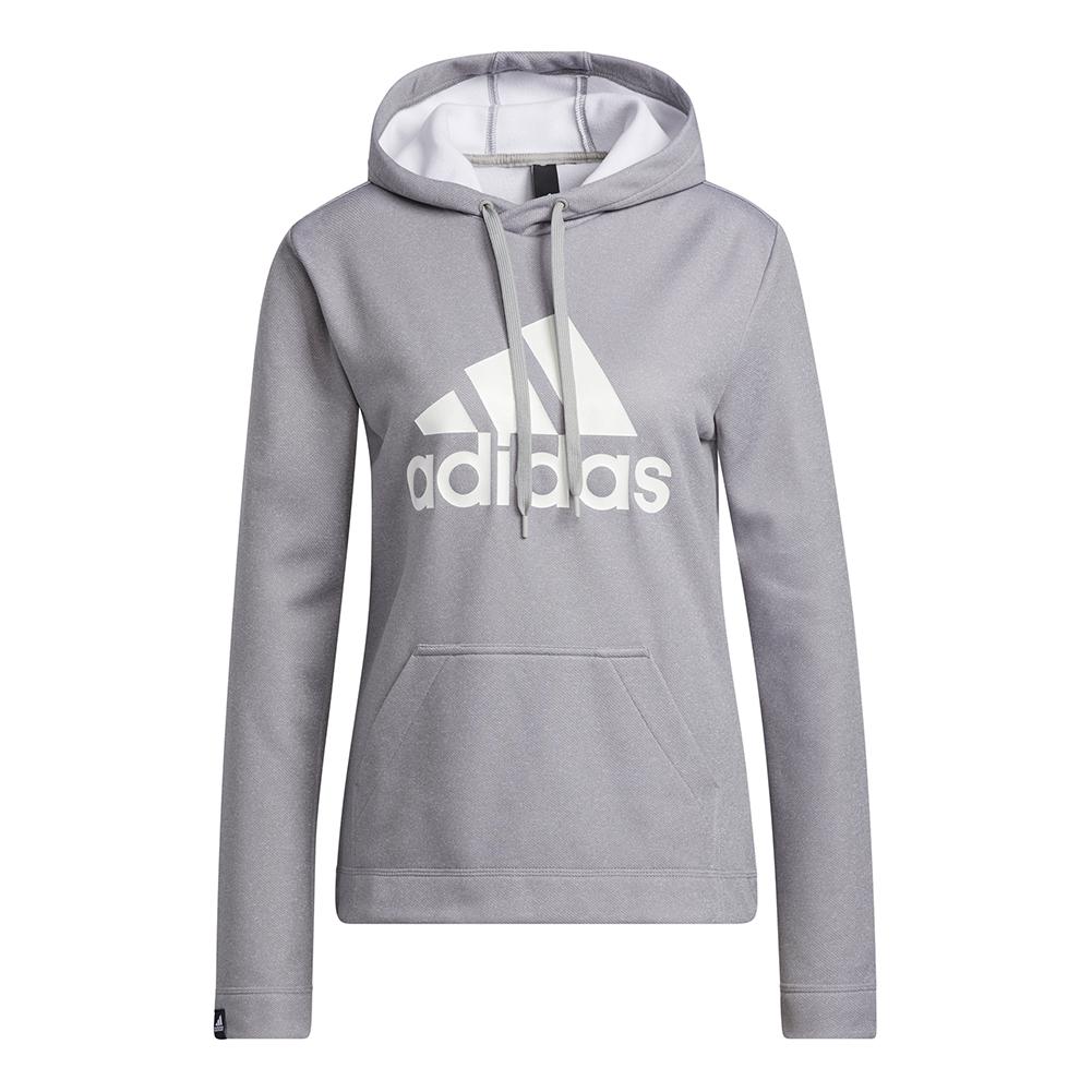 Adidas Women`s Game and Go Big Logo Hoodie Grey Three and Chalk White