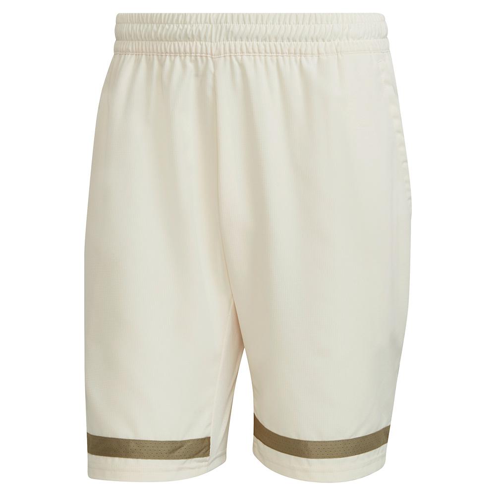 Adidas Men's Club 9 Inch Tennis Short in Wonder White and Black