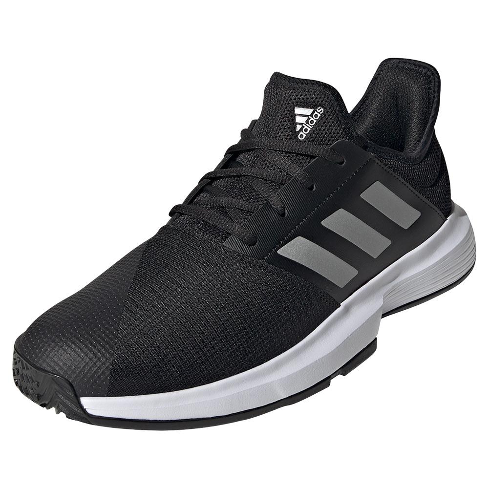 adidas Men`s GameCourt Tennis Shoes Core Black and Matte Silver | Tennis  Express