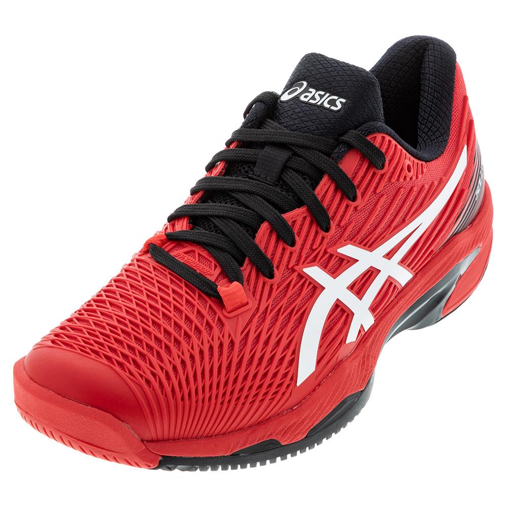 Asics Men`s Solution Speed FF 2 Tennis Shoes Electric Red and White