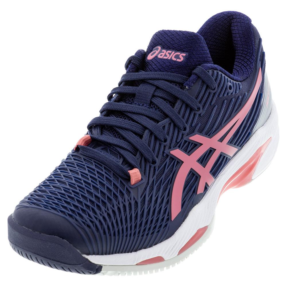 Asics Women`s Solution Speed FF 2 Tennis Shoes Peacoat and Smokey Rose