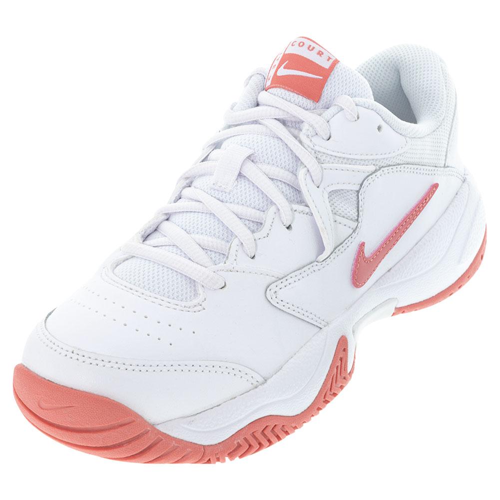 Nike Women`s Court Lite 2 Tennis Shoes White and Pink Salt