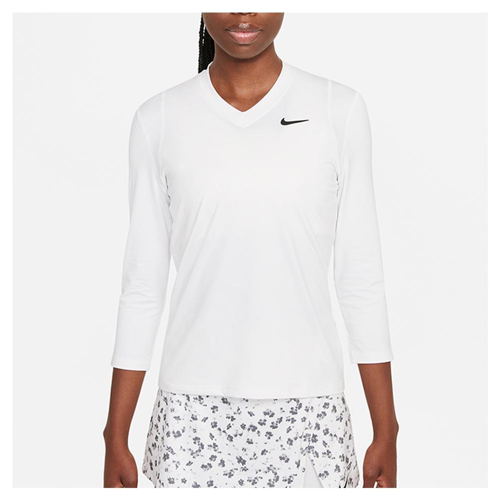 NikeCourt Women's Dri-FIT UV Victory 3/4-Sleeve Tennis Top | Tennis Express