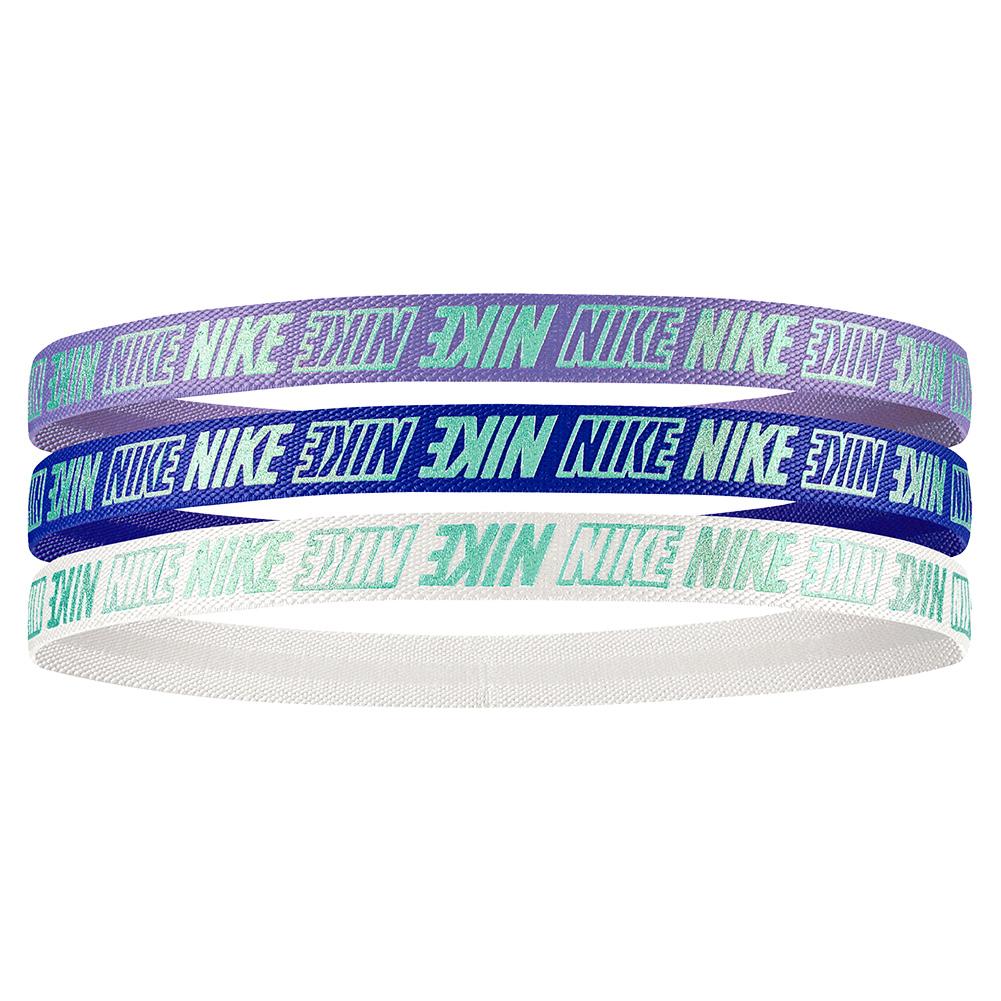 Nike Girls` Headbands 2.0 3 Pack Purple Pulse and Lapis White