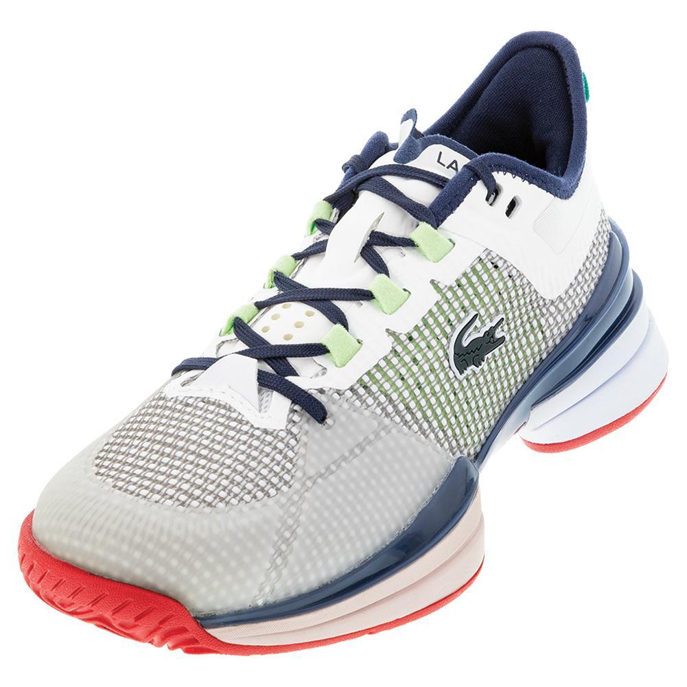 Lacoste Women`s AG-LT Ultra Tennis Shoes White and Blue | Tennis Express