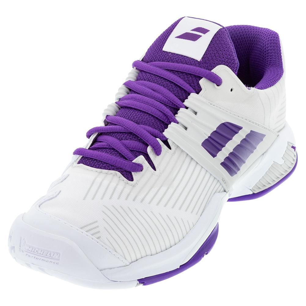 Babolat Women`s Propulse Fury All Court Tennis Shoes White Purple | Tennis  Express