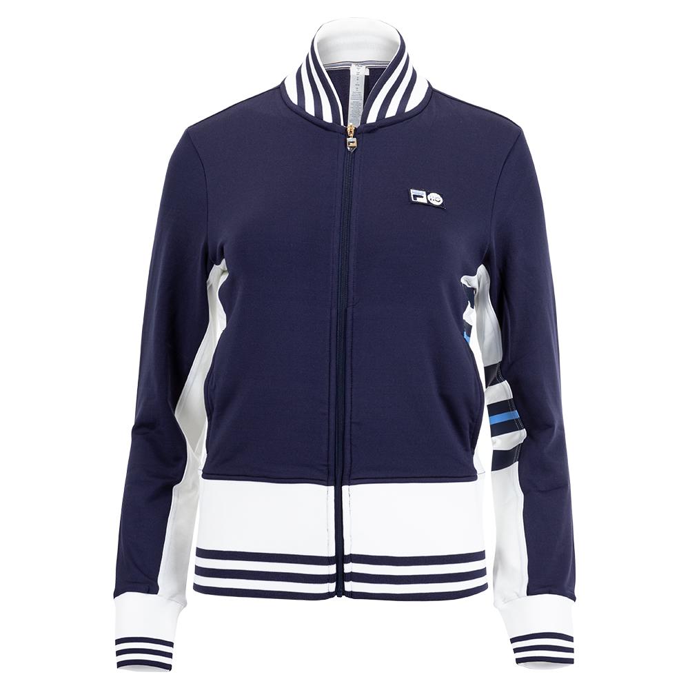 FILA Women`s 110 Year Tennis Jacket Navy and White