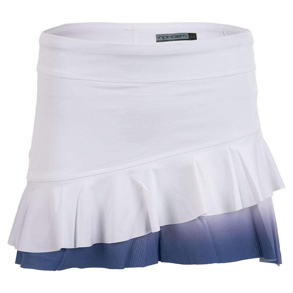 InPhorm Women`s Pearl Flounce Tennis Skort White and Ombre