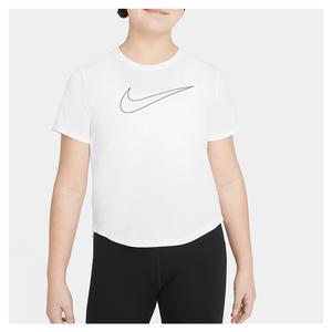 Girls` Dri-FIT One Short-Sleeve Training Top White and Black