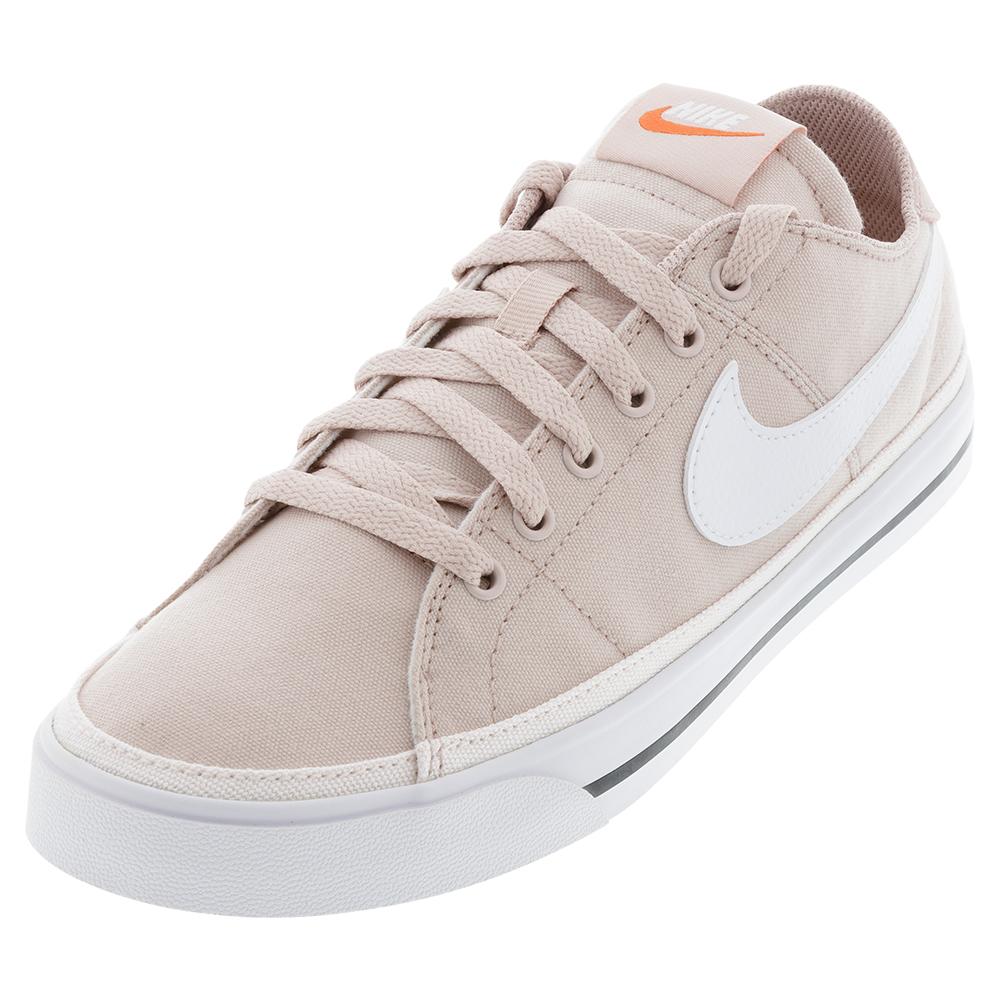 Nike Women`s Court Legacy Canvas Tennis Shoes Pink Oxford and White