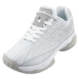 Women`s Mirage 300 Speed Tennis Shoes All White and Silver Metal 2