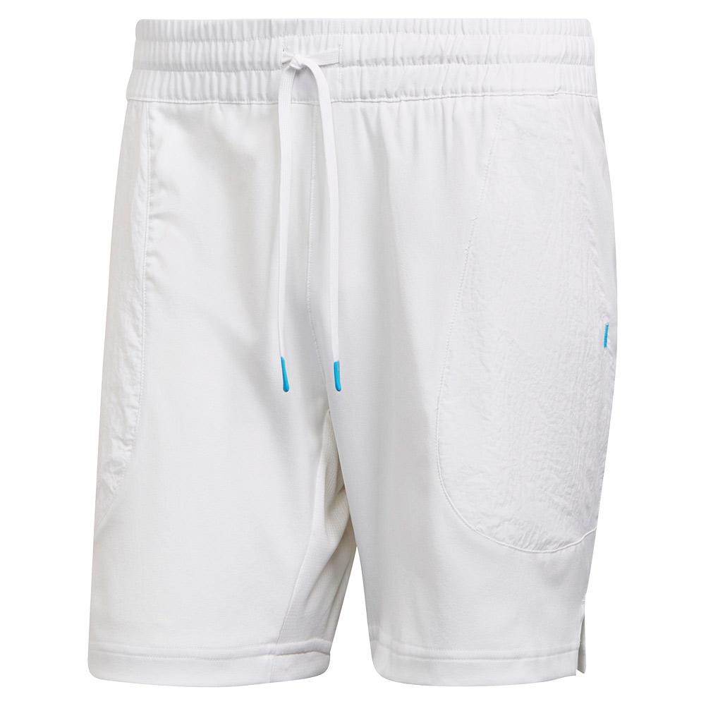 Adidas Men`s Melbourne Ergo 7 Inch Tennis Short White and Black