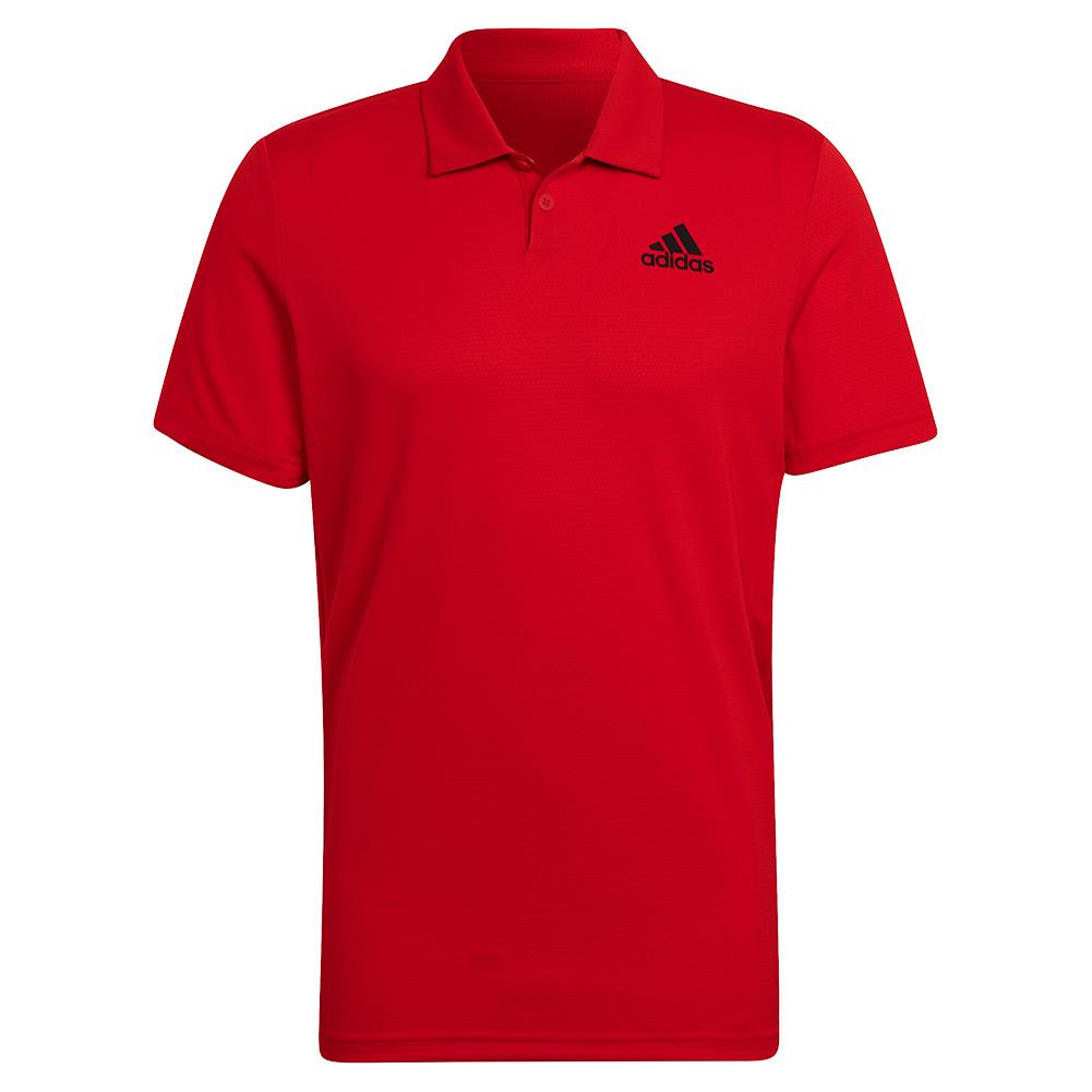 Adidas Men`s HEAT.RDY Tennis Polo Shirt Vivid Red and Black