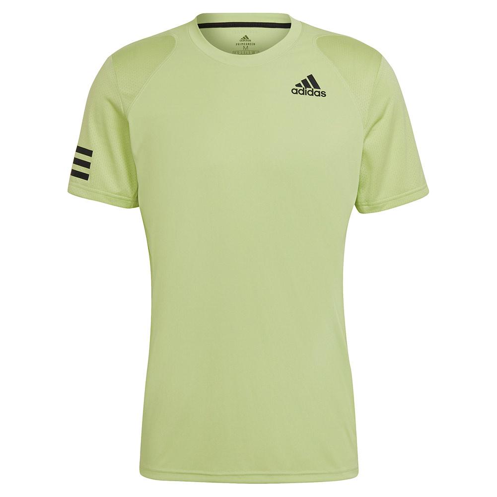 Adidas Men`s Club 3-Stripe Tennis T-Shirt Pulse Lime and Black
