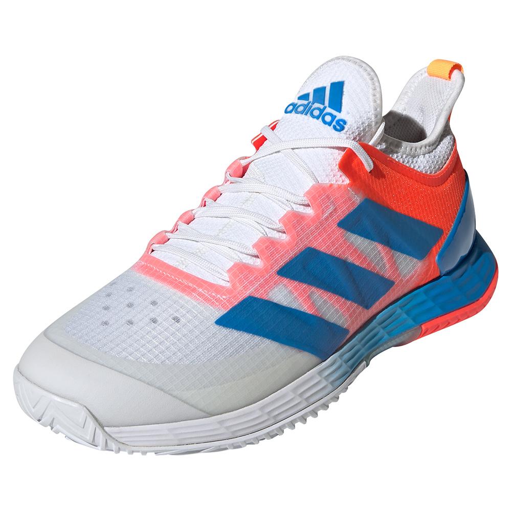 adidas Men`s adizero Ubersonic 4 HEAT RDY Tennis Shoes Footwear White and  Blue Rush