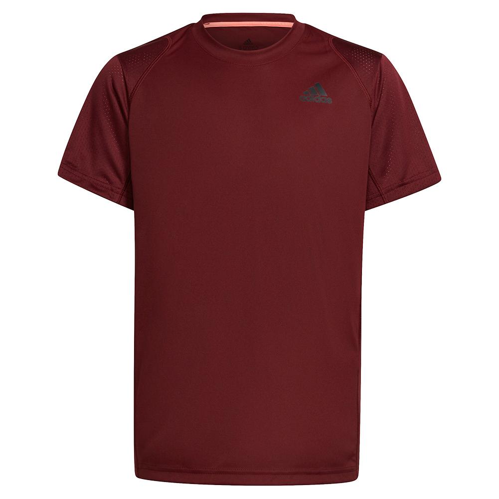 Adidas Boys` Club Tennis T-Shirt Shadow and Acid Red