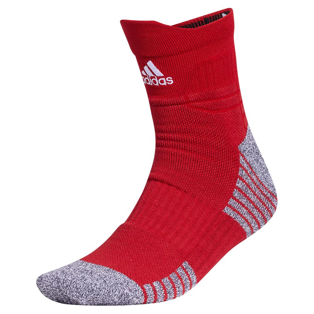 Adidas 5-Star Team Cushioned High Quarter Socks Team Power Red and White